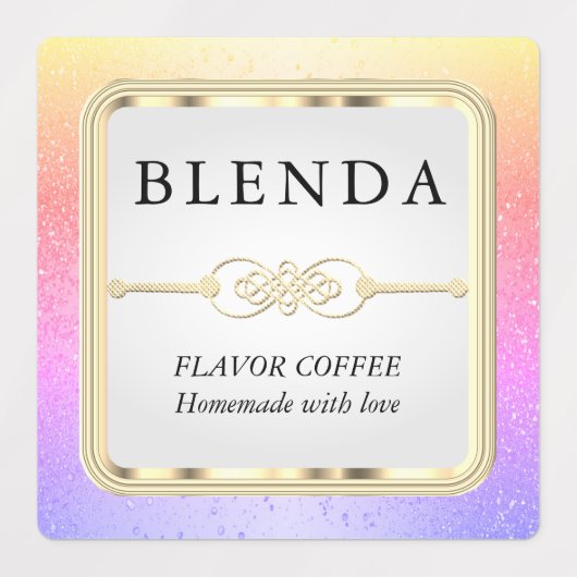 Kleurrijk glitter en wit labels (Design 1)