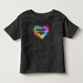 Kleurrijk glitter hart kinder shirts (Voorkant)