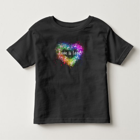 Kleurrijk glitter hart kinder shirts (Voorkant)