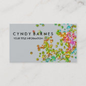 Kleurrijk Glitterend Confetti Visitekaartje (Voorkant)