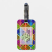 Kleurrijk Glitterend Schotsgeruit Ontwerp Bagagelabel (Achterkant verticaal)