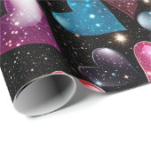Kleurrijk glitterig hartenpatroon cadeaupapier (Rol Hoek)