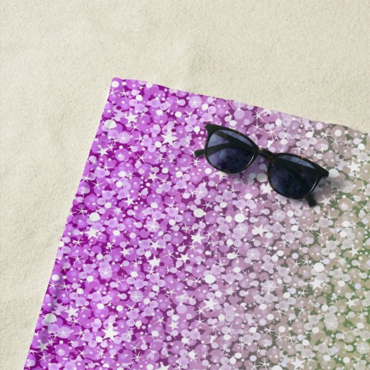 Kleurrijk glitterpatroon strandlaken (In situ)