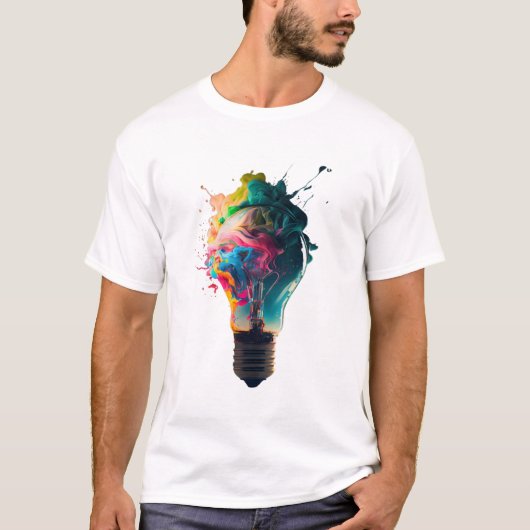 Kleurrijk-gloeilamp-ontwerp T-shirt (Voorkant)