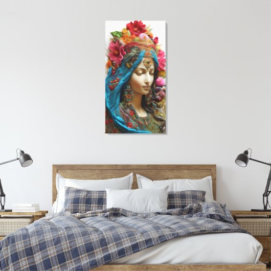 Kleurrijk Goddelijk Vrouwelijk Kunstwerk Canvas Afdruk (Insitu (Slaapkamer))