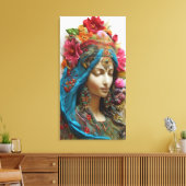 Kleurrijk Goddelijk Vrouwelijk Kunstwerk Canvas Afdruk (Insitu (Woonkamer))