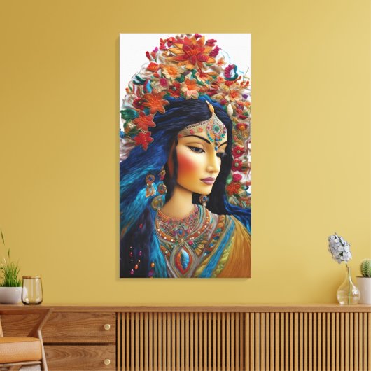 Kleurrijk Goddelijk Vrouwelijk Kunstwerk Canvas Afdruk (Insitu (Woonkamer))