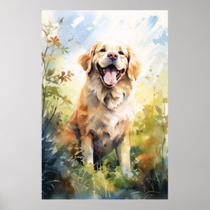Kleurrijk Golden Labrador Retriever Portret Poster