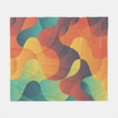 Kleurrijk golf abstract patroon fleece deken (Voorkant (Horizontaal))