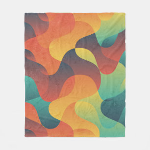 Kleurrijk golf abstract patroon fleece deken