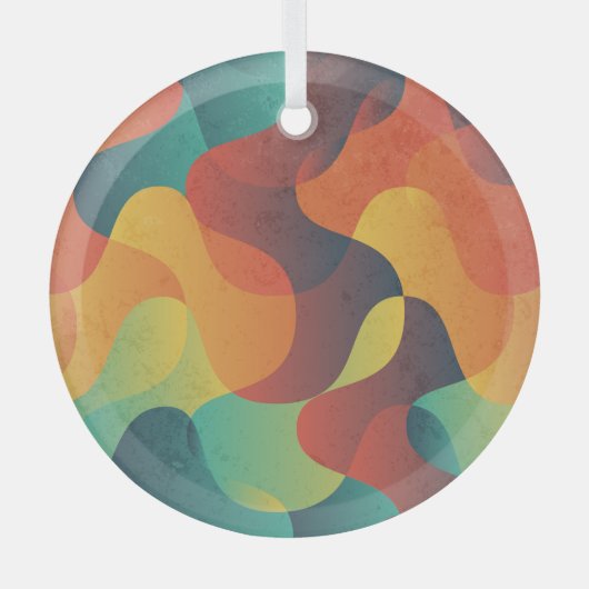 Kleurrijk golf abstract patroon glas ornament (Voorkant)