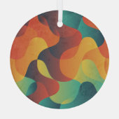 Kleurrijk golf abstract patroon glas ornament (Achterkant)