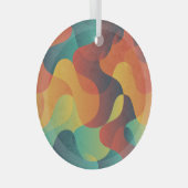 Kleurrijk golf abstract patroon glas ornament (Voorkant Rechts)