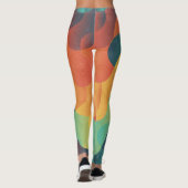Kleurrijk  golf abstract patroon leggings (Achterkant)