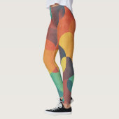 Kleurrijk  golf abstract patroon leggings (Links)