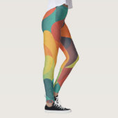 Kleurrijk  golf abstract patroon leggings (Rechts)