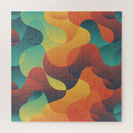 Kleurrijk golf abstract patroon legpuzzel (Horizontaal)