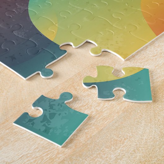 Kleurrijk golf abstract patroon legpuzzel (Zijkant)