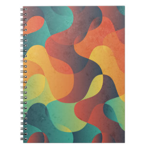 Kleurrijk  golf abstract patroon notitieboek