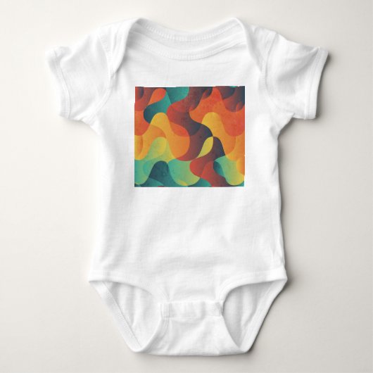 Kleurrijk  golf abstract patroon romper (Voorkant)