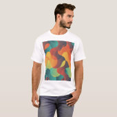 Kleurrijk golf abstract patroon t-shirt (Voorkant volledig)