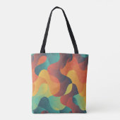 Kleurrijk  golf abstract patroon tote bag (Achterkant)