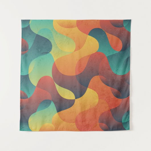 Kleurrijk  golf abstract patroon wandkleed (Voorkant (horizontaal))