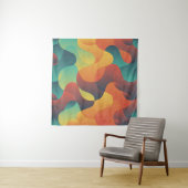 Kleurrijk  golf abstract patroon wandkleed (In Situ (horizontaal))