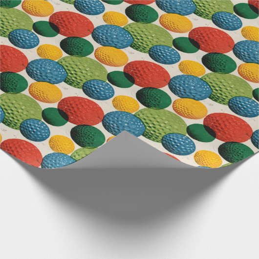 Kleurrijk Golfbalpatroon Cadeaupapier (Hoek)
