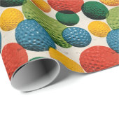 Kleurrijk Golfbalpatroon Cadeaupapier (Rol Hoek)