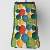 Kleurrijk Golfbalpatroon Golfheadcover (Draai 90)