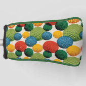 Kleurrijk Golfbalpatroon Golfheadcover (Voorkant)