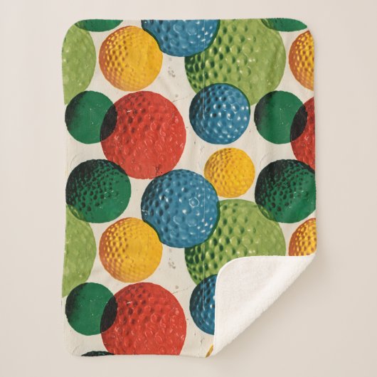 Kleurrijk Golfbalpatroon Sherpa Deken (Voorkant)