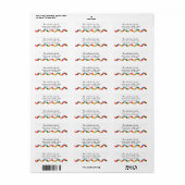 Kleurrijk Golvend Geruit Retouradreslabel Etiket (Full Sheet)