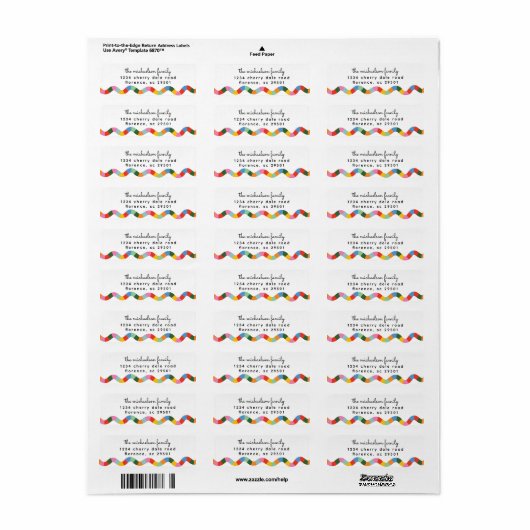 Kleurrijk Golvend Geruit Retouradreslabel Etiket (Full Sheet)