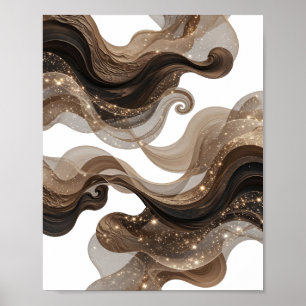 Kleurrijk Goud ABSTRACTE KUNST Artistiek Motief Poster