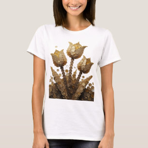 Kleurrijk Goud ABSTRACTE KUNST Modeprint T-shirt