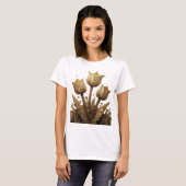 Kleurrijk Goud ABSTRACTE KUNST Modeprint T-shirt (Voorkant volledig)