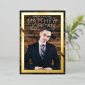 Kleurrijk goud afstuderen folie uitnodiging (Staand Voorkant)