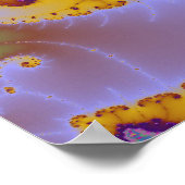 Kleurrijk goud en Paars fractal Poster (Hoek)