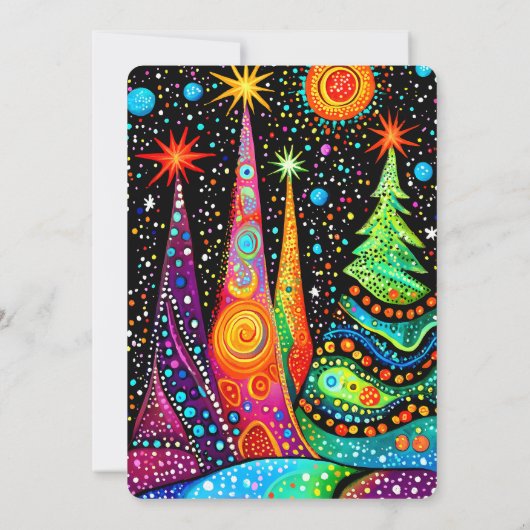 Kleurrijk Goud Zwart Kerst Open Huis Kaart (Achterkant)