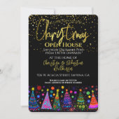 Kleurrijk Goud Zwart Kerst Open Huis Kaart (Voorkant)