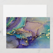 Kleurrijk Gouden Alcohol Ink Vloeibare Abstracte K Bedankkaart (Voorkant / Achterkant)