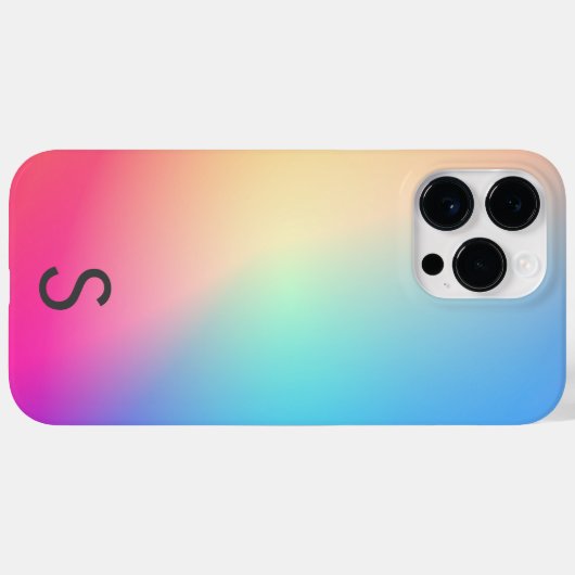  Kleurrijk Gradient Custom Monogram Modern Case-Mate iPhone Case (Achterkant (horizontaal))