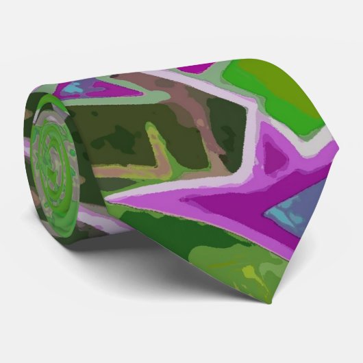 Kleurrijk graffiti Abstract ontwerp (groen) nektie Stropdas (Opgerold)