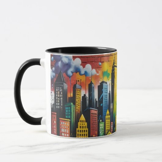 Kleurrijk graffiti art design mok (Links)