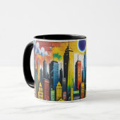 Kleurrijk graffiti art design mok (Voorkant links)