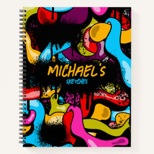 Kleurrijk Graffiti Hip Hop Straatkunst Schetsboek Notitieboek