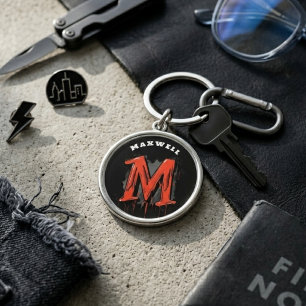 Kleurrijk Graffiti Monogram "M" - Aanpasbaar Stede Sleutelhanger