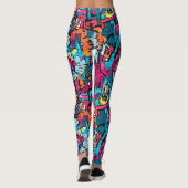 Kleurrijk Graffiti Pop Art Retro Straat Abstract Leggings (Achterkant)